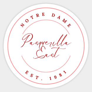 Pasquerilla East Notre Dame Sticker